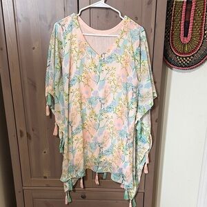 Boho floral Tassel Tunic mini dress